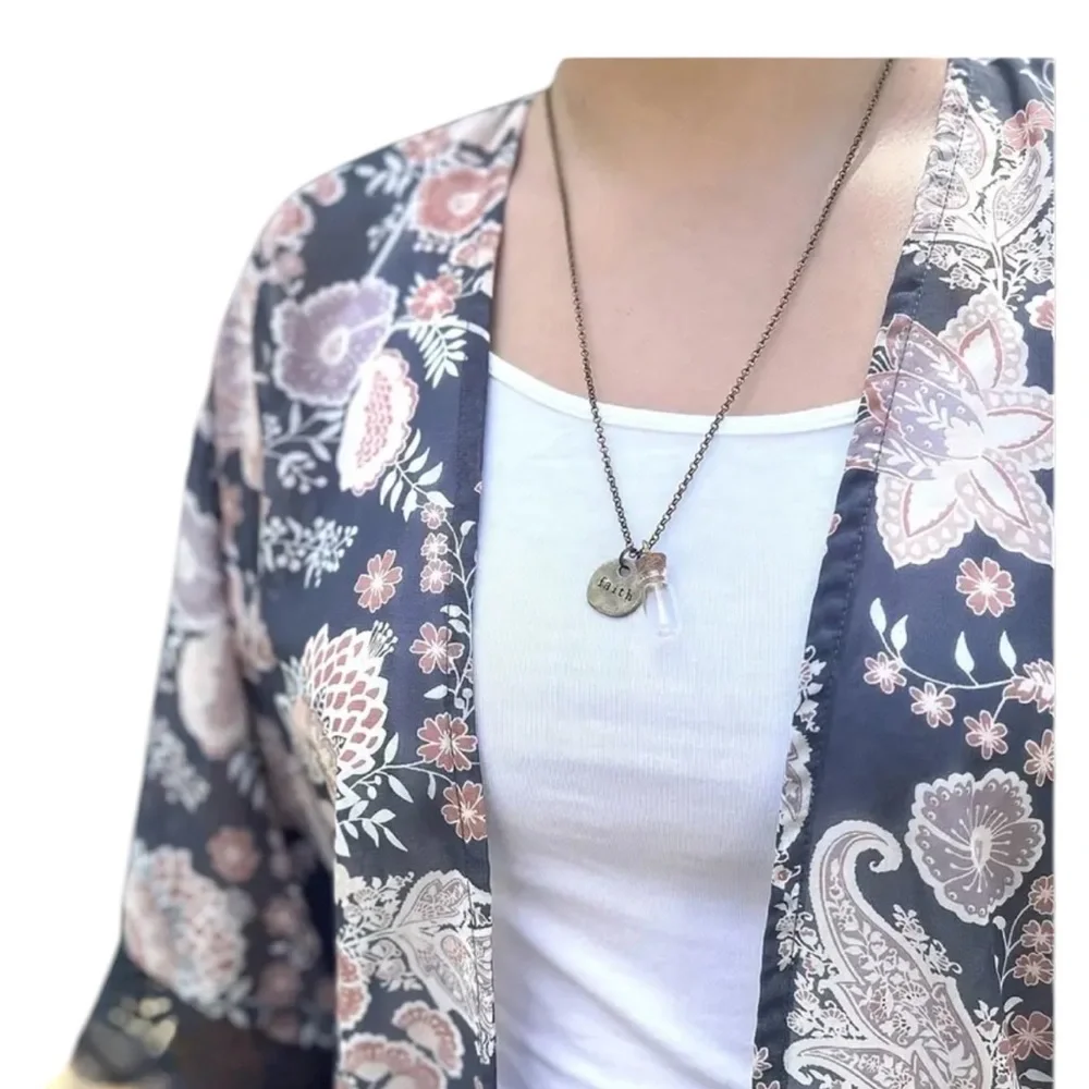 Stainless Steel Mustard Seed Jar Faith Silver Necklace